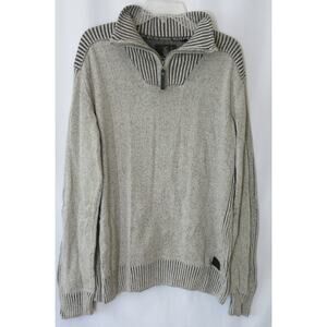 PROJEK RAW Sweater/Pullover Size XL Men's 1/4 Zip Long Sleeve Black/Gray Warm